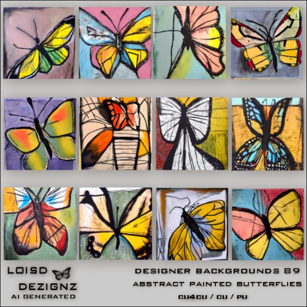 Designer Backgrounds 89 - Abstract Butterflies - cu4cu/cu/pu - Click Image to Close