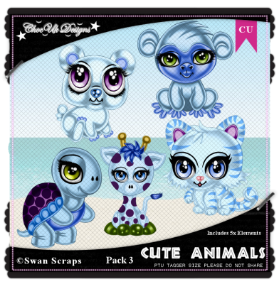 Cute Animals CU/PU Pack 3