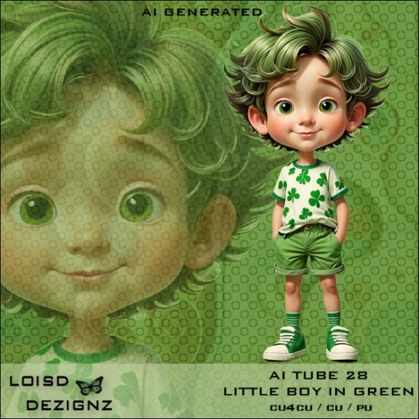 AI Tube 28 - Little Boy In Green - cu4cu/cu/pu - Click Image to Close