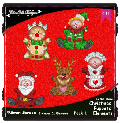 Christmas Puppets Elements CU/PU Pack 1