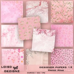 Designer Papers 12 - Think Pink - cu4cu / pu