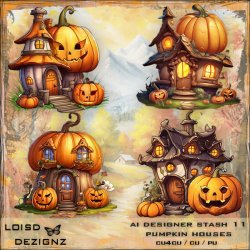 AI Designer Stash 11 - Pumpkin Houses - cu4cu/cu/pu