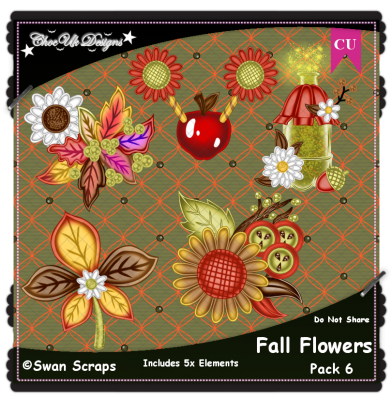 Fall Flowers Elements CU/PU Pack 6