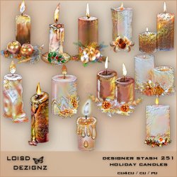 Designer Stash 251 - Holiday Candles - cu4cu/cu/pu