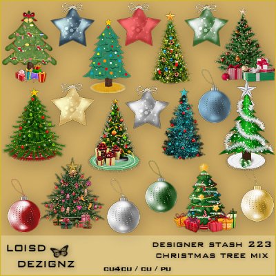 Designer Stash 223 - Christmas Tree Mix - cu4cu/cu/pu