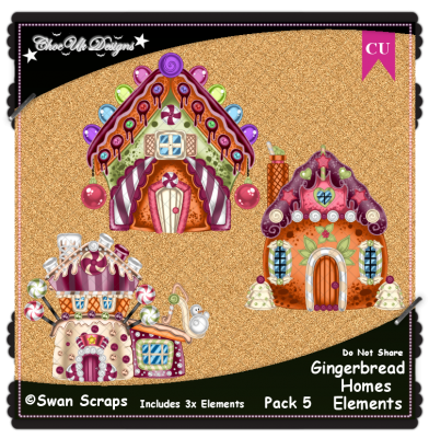 Gingerbread Homes Elements CU/PU Pack 5