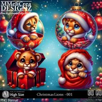 AI - Christmas Lions - CU001 (CU4PU/PNG)