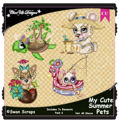 My Cute Summer Pets Elements CU/PU Pack 6 My Cute Summer Pets Elements CU/PU Pack 6