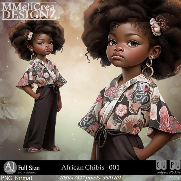 AI - African Chibis - CU001 (CU4PU/PNG) - Click Image to Close