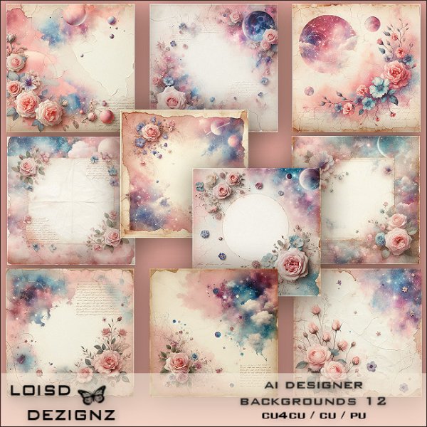 AI Designer Backgrounds 12 - Pink Floral - cu4cu/cu/pu - Click Image to Close