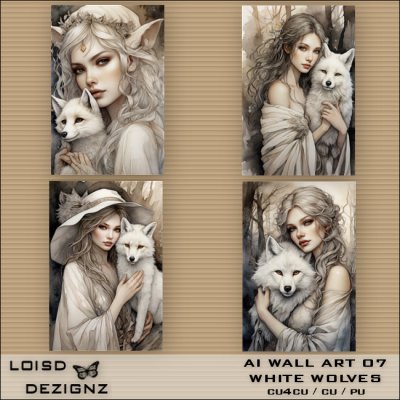 AI - Wall Art 07 - White Wolves - cu4cu/cu/pu