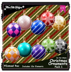 Christmas Ornaments Elements CU/PU Pack 1