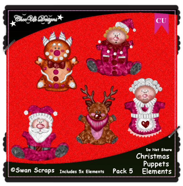 Christmas Puppets Elements CU/PU Pack 5 - Click Image to Close