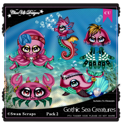 Gothic Sea Creatures CU/PU Pack 2