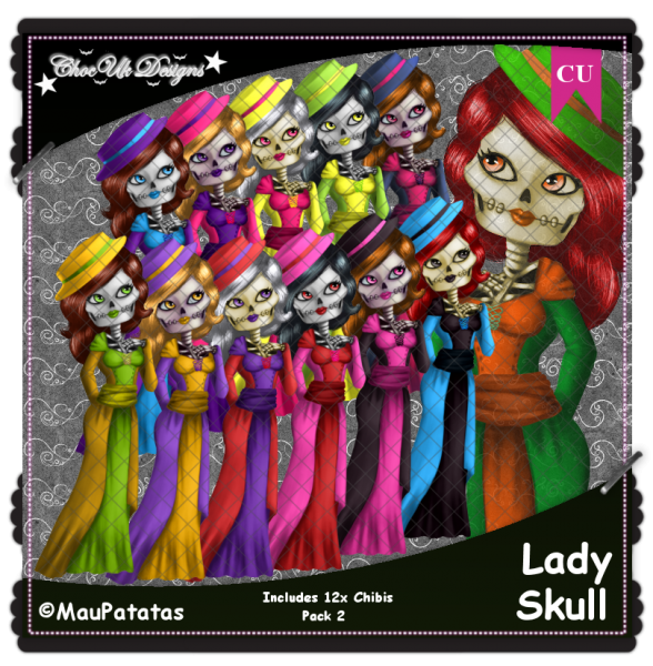 Lady Skull CU/PU Pack 2 - Click Image to Close