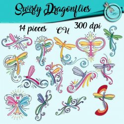 Swirley Dragonflies