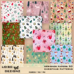 Designer Backgrounds/Papers #50-Christmas Patterns - cu4cu/cu/pu