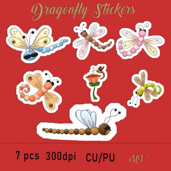 Dragonfly Stickers plus free gift - Click Image to Close