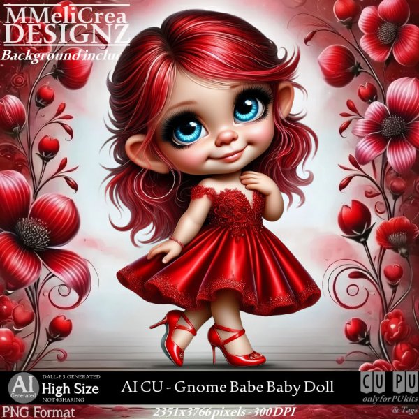 AI - CU Gnome Babe Baby Doll (CU4PU/PNG) - Click Image to Close