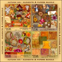Autumn Mix Element and Paper Bundle - cu4cu / cu / pu