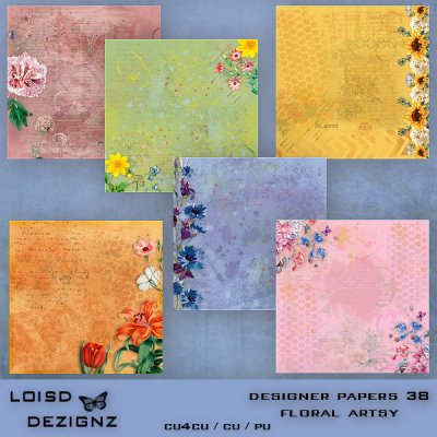 Designer Papers/Backgrounds 38 - Floral Artsy - cu4cu/cu/pu