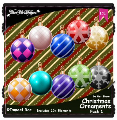 Christmas Ornaments Elements CU/PU Pack 1