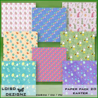 Paper Pack 20 - Easter - cu4cu/cu/pu