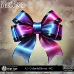 AI - CU4CU - Colorful Bows - 001 (CU4CU/PNG/PACK)