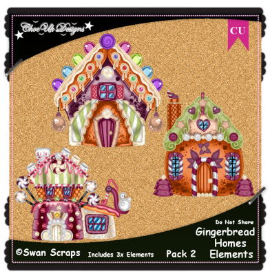 Gingerbread Homes Elements CU/PU Pack 2