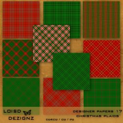 Designer Papers 17 - Christmas Plaids - cu4cu/cu/pu