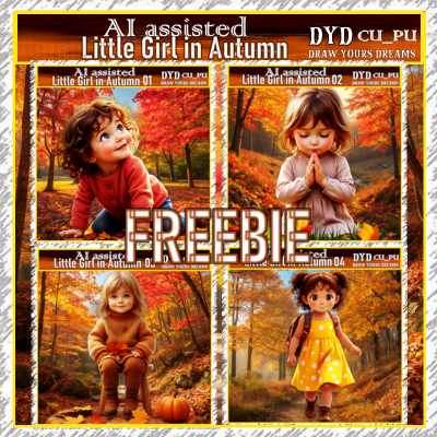 little girls in autumn