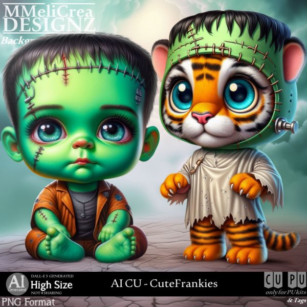 AI - CU Cute Frankies (CU4PU / PNG) - Click Image to Close