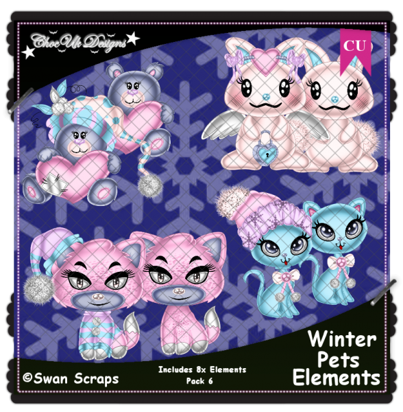 Winter Pets Elements CU/PU Pack 6 - Click Image to Close