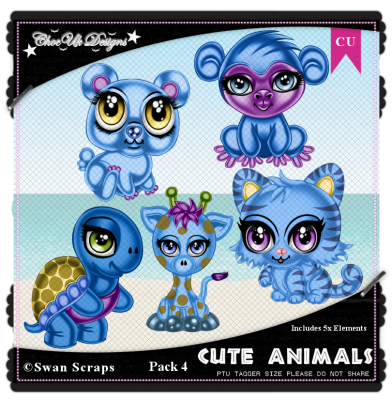 Cute Animals CU/PU Pack 4