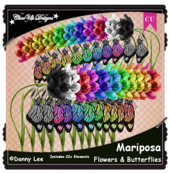 Mariposa Flowers & Butterflies Elements CU/PU Pack Mariposa Flowers & Butterflies Elements CU/PU Pack