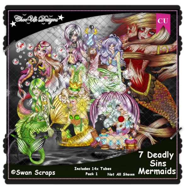 7 Deadly Sins Mermaids CU/PU Pack - Click Image to Close