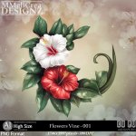 AI - Flowers Vine - CU001 (CU4PU/PNG/PACK)