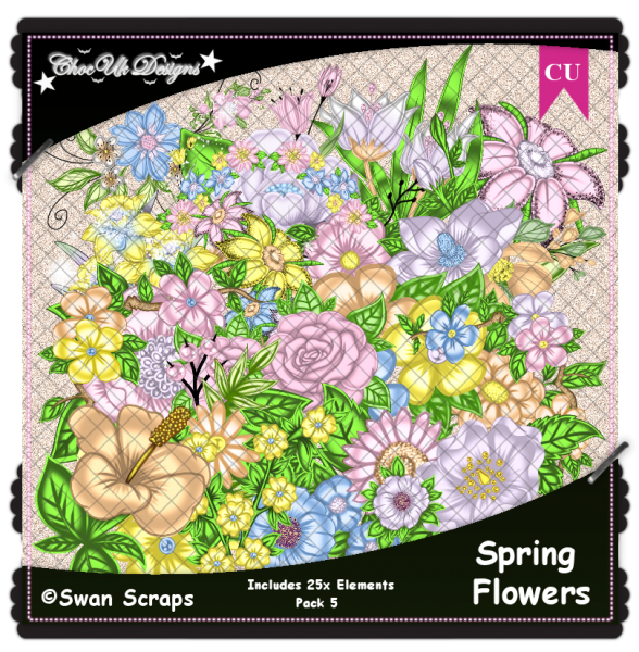 Spring Flowers Elements CU/PU Pack 5 - Click Image to Close