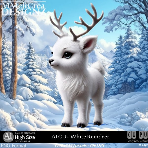 AI - CU White Reindeer (CU4PU/PNG) - Click Image to Close