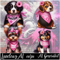 dOG BREAST CANCER SAYING PACK