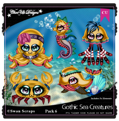 Gothic Sea Creatures CU/PU Pack 6