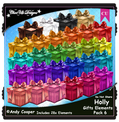 Holly Gifts Elements CU/PU Pack 6