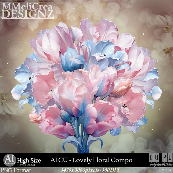 AI - CU Lovely Floral Compo (CU4PU/PNG) - Click Image to Close
