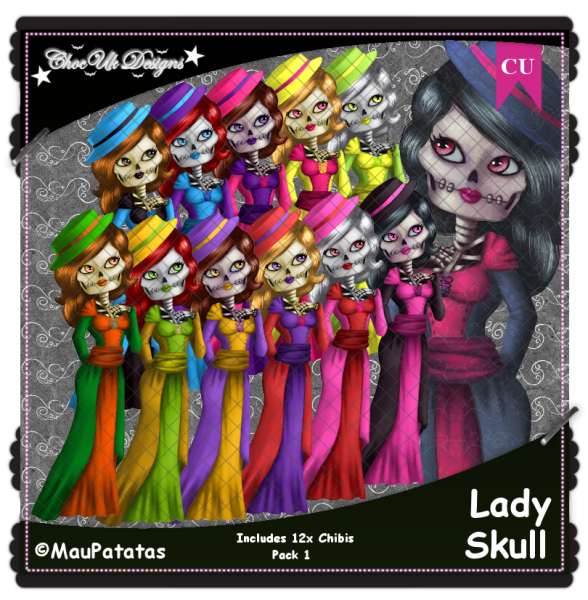 Lady Skull CU/PU Pack 1 - Click Image to Close