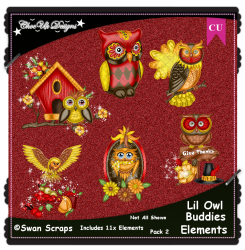 Lil Owl Buddies Elements CU/PU Pack 2 Lil Owl Buddies Elements CU/PU Pack 2