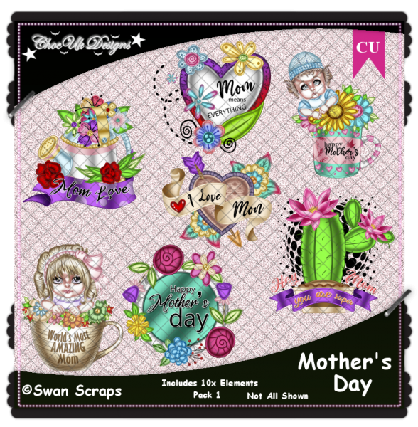 Mother's Day Elements CU/PU Pack - Click Image to Close