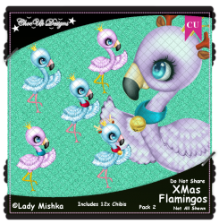 XMas Flamingos CU/PU Pack 2