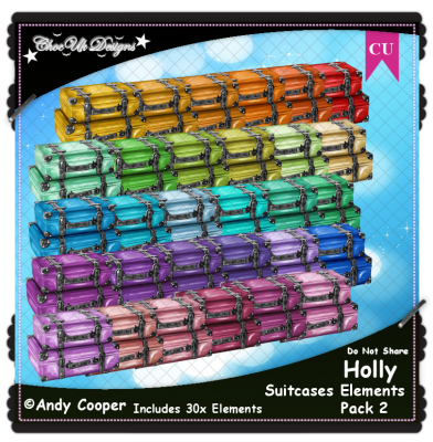 Holly Suitcases Elements CU/PU Pack 2