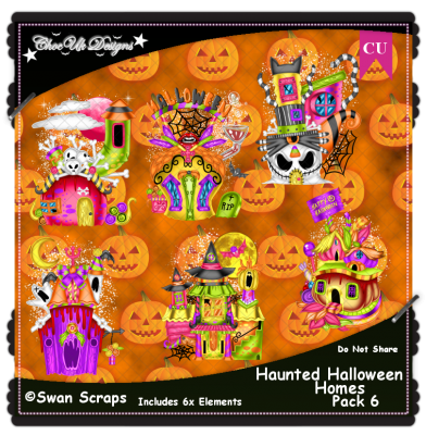 Haunted Halloween Homes Elements CU/PU Pack 6