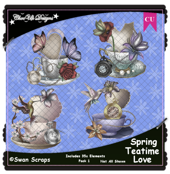 Spring Teatime Love CU/PU Pack - Click Image to Close